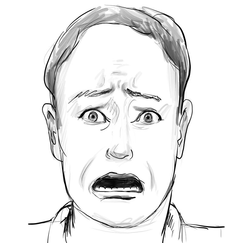 scared facial expression drawing