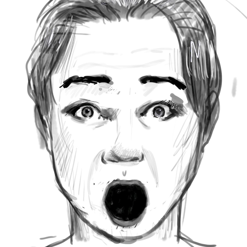 scared facial expression drawing